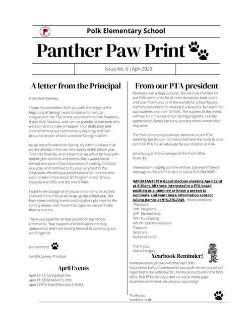 April Newsletter